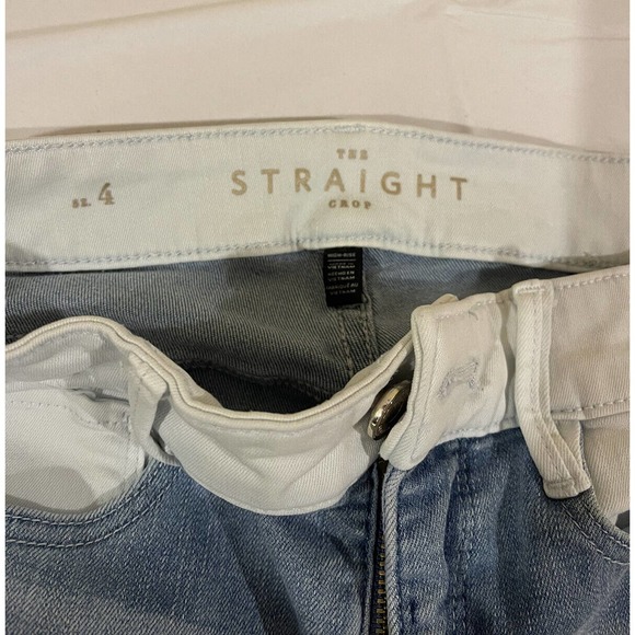 Womens White House Black Market Jean Two Toned Crop 4 Straight Leg High Rise - Picture 10 of 10